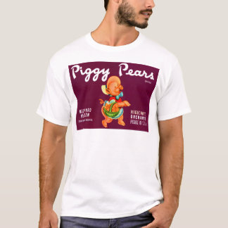Piggy Pears fruit crate label print T-Shirt