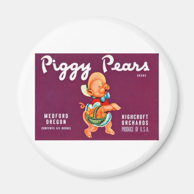 Piggy Pears Magnet (Front)