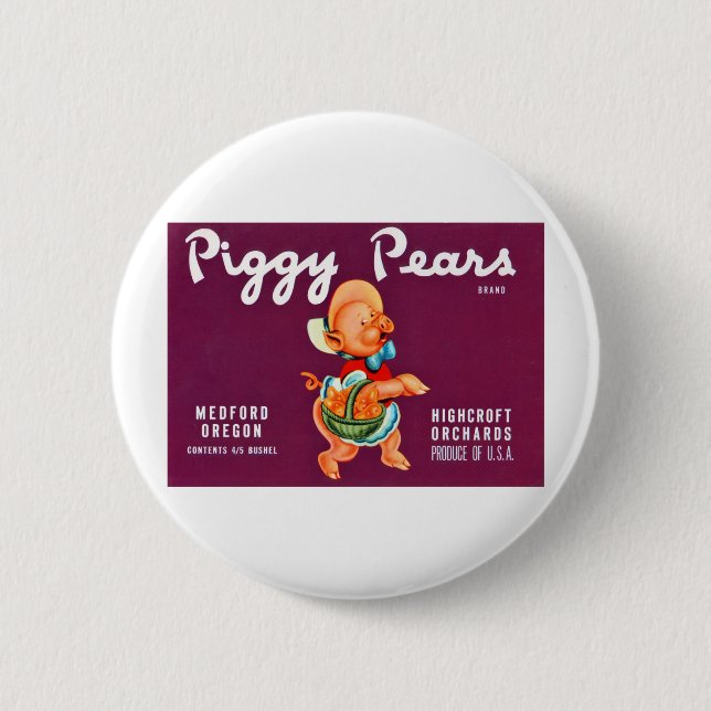 Piggy Pears Pinback Button (Front)