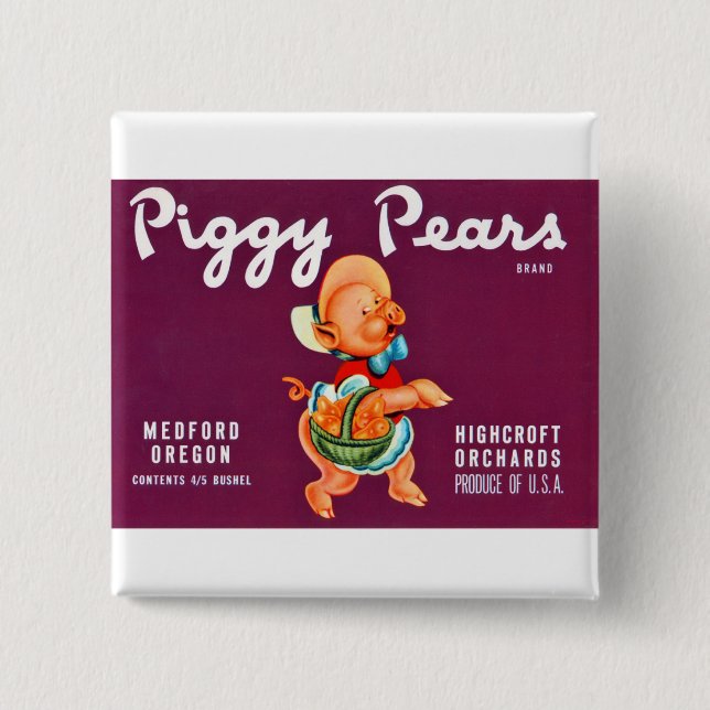Piggy Pears Pinback Button (Front)