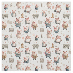 Piggy Perfection: Whimsy Pig Fabric