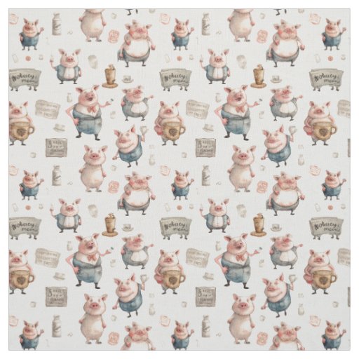 Piggy Perfection: Whimsy Pig Fabric