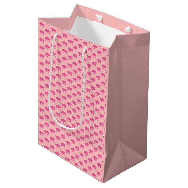 Piggy Pink Medium Gift Bag (Front Angled)