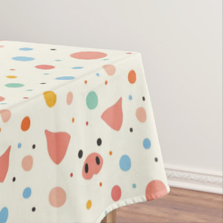 Piggy & polka dots tablecloth