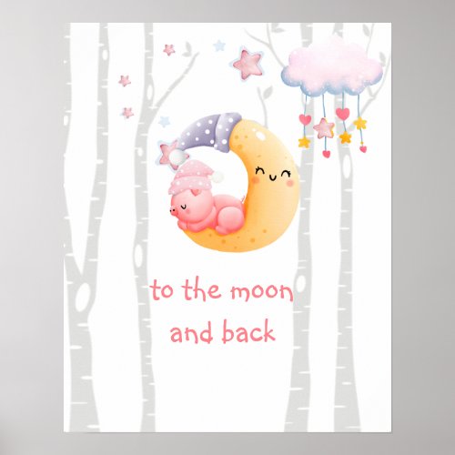 Piggyâs Starlit Dream Personalized for Baby Girls Poster