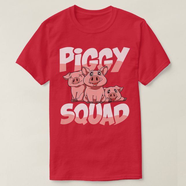 Piggy Squad for a Pig lover and farmer Premium  T-Shirt (Design Front)