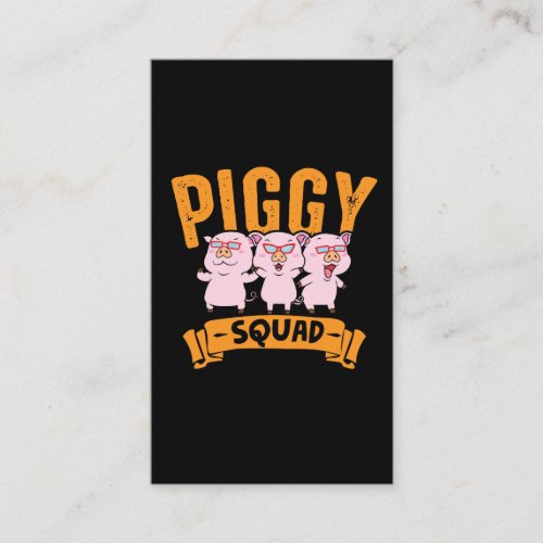 Piggy Squad Hog Piglet Cute Pig Business Card