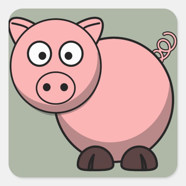 Piggy Square Sticker (Front)