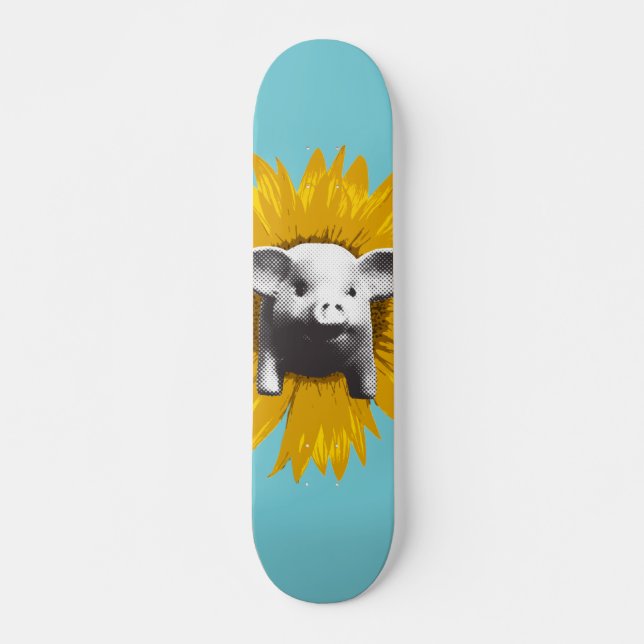 Piggy Sunflower Skateboard Deck (Front)