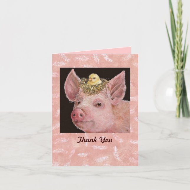 Piggy thank you notecard (Front)