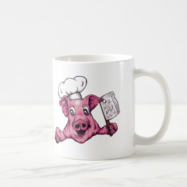 Piggy The Hamicidal Maniac Cartoon Pig Chef Art Coffee Mug (Right)
