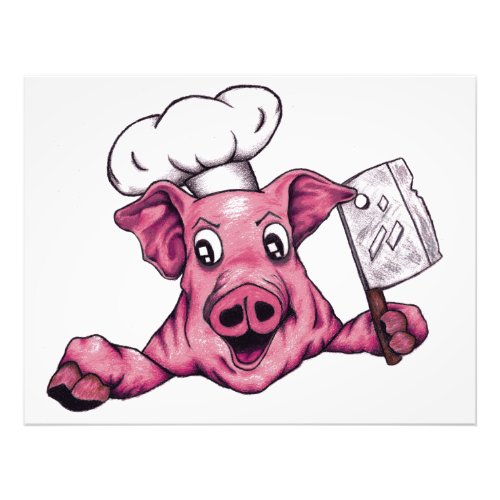 Piggy The Hamicidal Maniac Cartoon Pig Chef Art Photo Print
