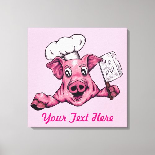 Piggy The Hamicidal Maniac Chef Cook Funny Art Canvas Print