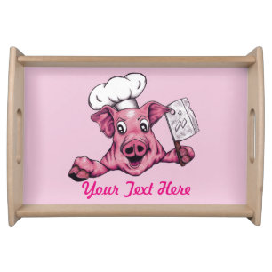 Piggy The Hamicidal Maniac Chef Cook Funny Art Serving Tray