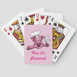 Piggy The Hamicidal Maniac Chef Pig Funny Art Poker Cards