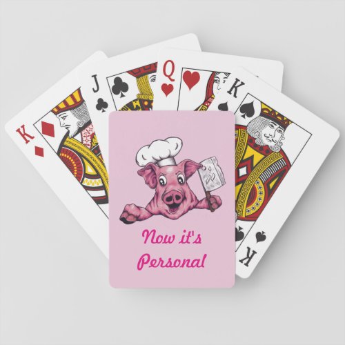 Piggy The Hamicidal Maniac Chef Pig Funny Art Poker Cards