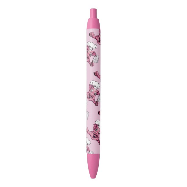 Piggy The Hamicidal Maniac Funny Chef Pig Art Pen (Front Vertical)