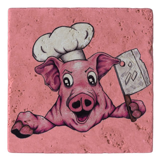 Piggy The Hamicidal Maniac Original Art Trivet (Front)