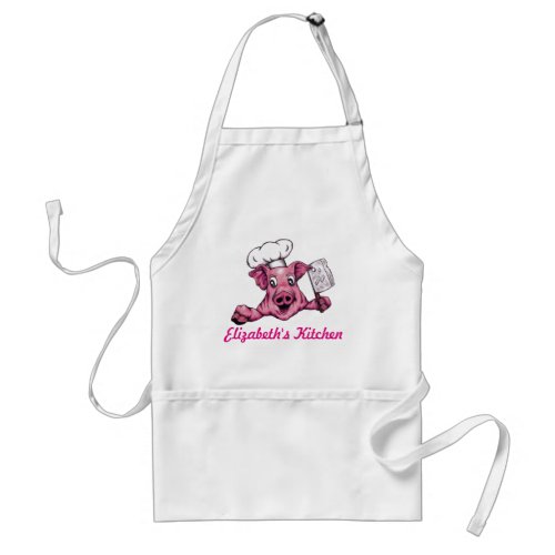 Piggy The Hamicidal Maniac Pig Funny Original Art Adult Apron