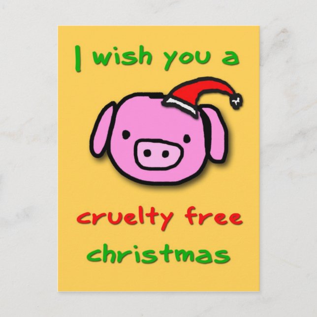 Piggy xmas holiday postcard (Front)
