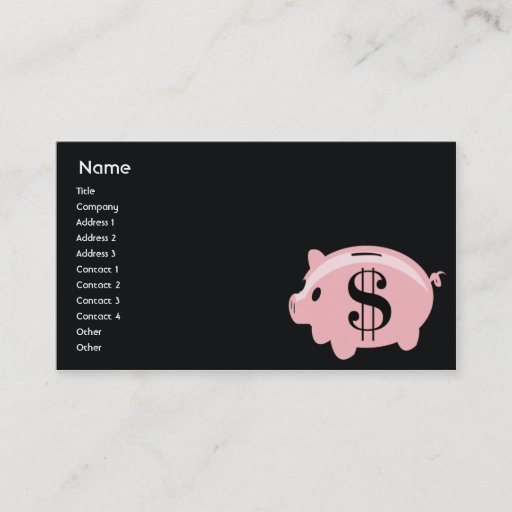 Customizable Piggybank - Business Business Card Template
