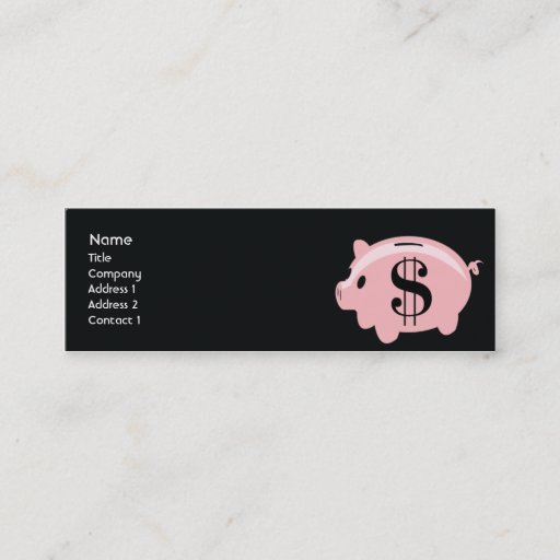 Customizable Piggybank - Skinny Business Card