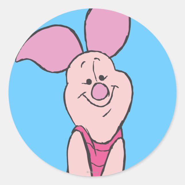 Piglet 3 classic round sticker (Front)