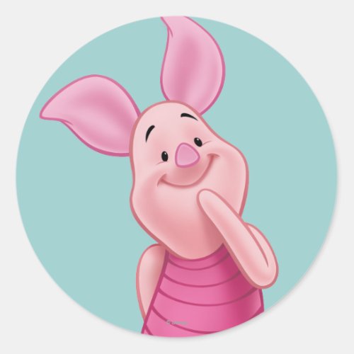 Piglet 5 classic round sticker