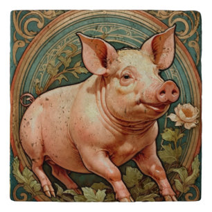 Piglet Decorative Ceramic Tile Trivet