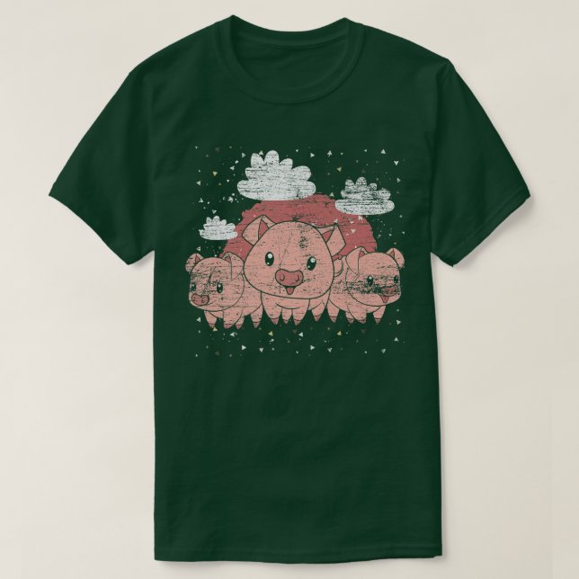 Piglet Farm Animal Farmer Pig Lover Farming Cute P T-Shirt (Design Front)