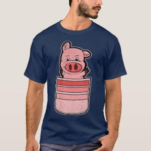 Piglet Farm Animal Lover Farmer Cute Pocket Pig 49 T-Shirt