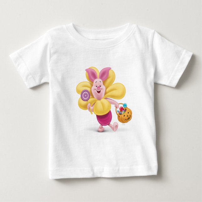 Piglet in Flower Costume Baby T-Shirt (Front)