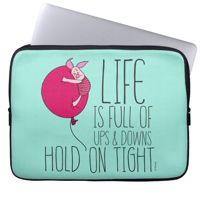 Piglet | Life is Full of Ups & Downs Laptop Sleeve (Front)
