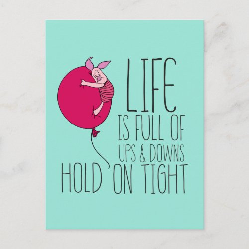 Piglet  Life is Full of Ups  Downs Postcard