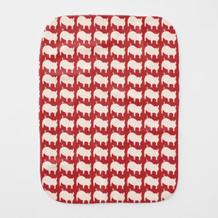 Piglet Parade Red White Burp Cloth