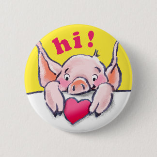 Piglet Peek Pinback Button