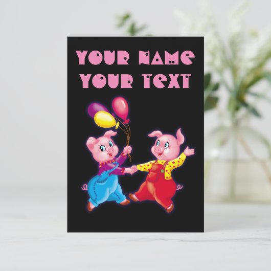 piglet pink cheerful (Standing Front)