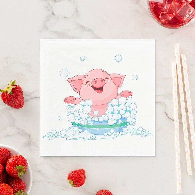 Piglet Taking A Bath Paper Napkins (Creator Uploaded)