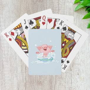 Piglet Taking A Bath Playing Cards