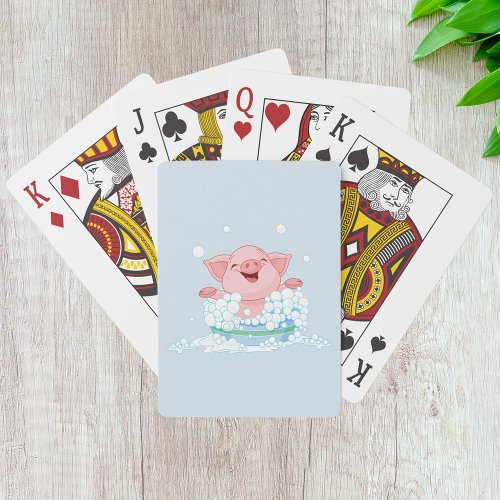 Piglet Taking A Bath Playing Cards