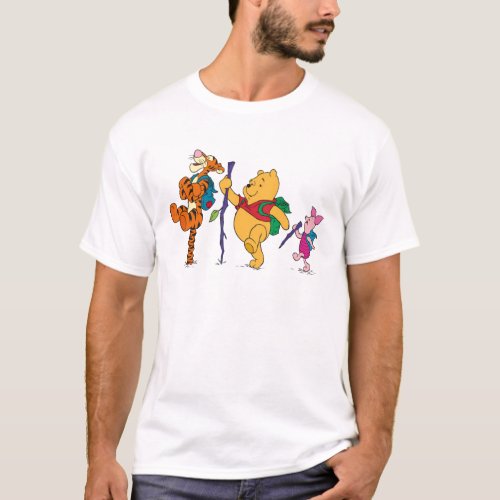 Piglet Tigger and Winnie the Pooh Hiking T_Shirt