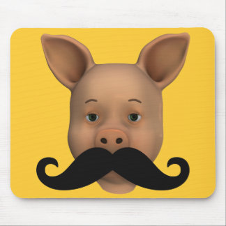 Piglet With Mustache Mouse Pad