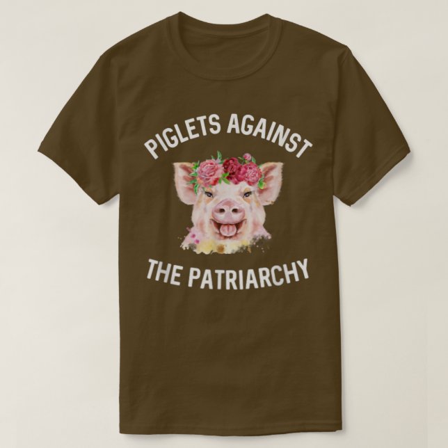 Piglets Against The Patriarchy Feminist Pig Body P T-Shirt (Design Front)