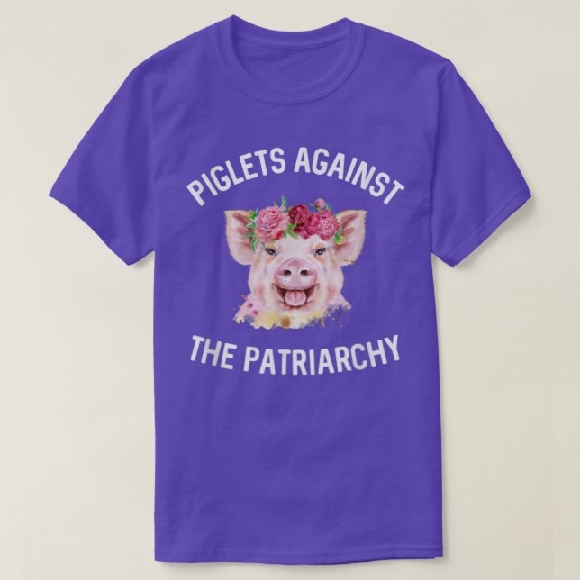 Piglets Against The Patriarchy Feminist Pig Body P T-Shirt (Design Front)