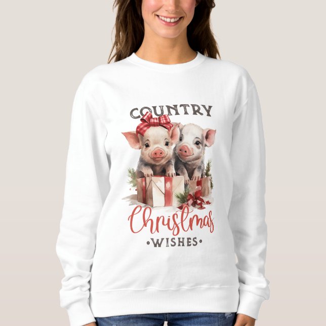 Piglets Country Christmas Wishes Sweatshirt (Front)