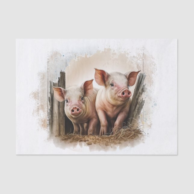 Piglets Farm Pigs Tissue Paper (Front)