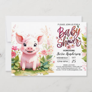Piglet's Garden Farm Baby Shower Invitation