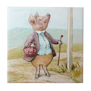 Pigling Bland Going to Market by Beatrix Potter Ceramic Tile