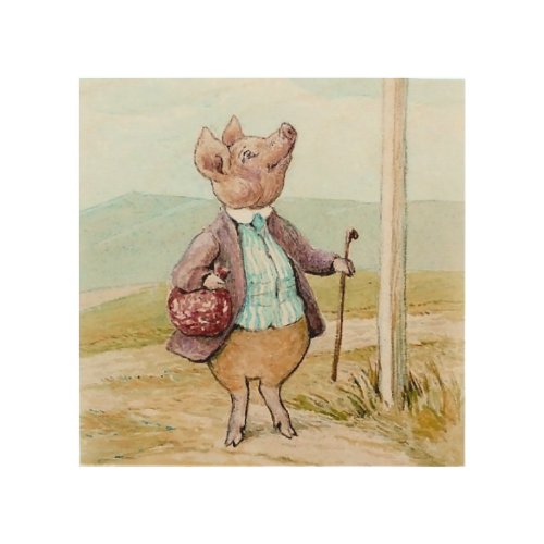 Pigling Bland Going to Market by Beatrix Potter Wood Wall Art