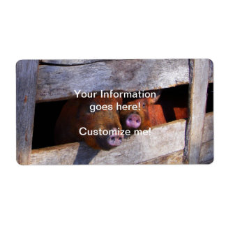 PigPen Pair Peeking Piggies Label